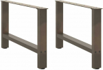 Kavos staliuko kojelės, 2 vnt., 70x(42-43) cm, natūralus plienas