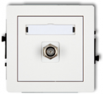 Karlik Elektrotechnik 25DGF-1 DECO Vieno antenos lizdo mechanizmas, F tipo (SAT), nikeliuotas, baltas matinis 25DGF-1