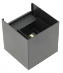 GTV Lauko fasadinis LED &scaron;viestuvas MISSOURI-K 7W/840 kvadratinis juodas up/down