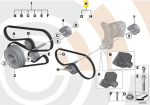 Originalus BMW E38 E39 E46 E53 SUV A/C kompresoriaus diržo komplektas OEM 11282339154