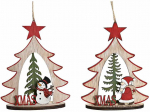 Kalėdų papuo&scaron;alai DKD Home Decor Medžio (2 vnt.) (14 x 6 x 18 cm)