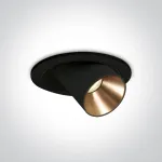 12W LED įleidžiamas, pakreipiamas &scaron;viestuvas, juodas, 3000/3500/4000K, 11112B/B/V