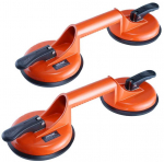 Vakuuminiai siurbtukai 12 cm (2 vnt.) 150 kg, stiklo, plytelių kėlimo įrankis, aliuminio rankena