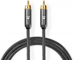 Nedis Kabelis k subwooferu RCA (M) - RCA (M) 5.00 m pilka