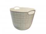 Besk Plastikinis apvalus krep&scaron;elis 33x26cm baltas