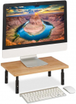 Laikiklis Relaxdays Monitoriaus stovas, 42x26,5 cm, natūralus, juodas