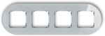 Karlik Elektrotechnik 15-12-IRSO-4 ICON Universalus keturgubas apvalus rėmas - stiklo efektas (rėmas: pilkas dugnas: juodas) 15-12-IRSO-4