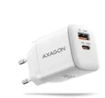 AXAGON ACU-PQ33W, GaN nab&iacute;ječka do s&iacute;tě 33W, USB-A + USB-C, PD3.0/PPS/QC4+/SFC2.0/Apple, b&iacute;l&aacute;
