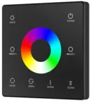 1 zonos RGB/RGBW LED ap&scaron;vietimo valdiklių sieninis reguliavimo pultas LUXSONN, juodas