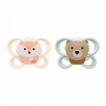 NUK MommyFeel Soother Perfect Match Air FOX/BEAR 0-2m 2pc box, 0-2 m