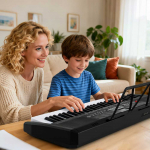 Promotions Klaviatūra, 61 klavi&scaron;o elektrinio pianino rinkinys, 85x29x9 cm, juoda