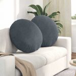 Sėdynių pagalvėlės 2 pcs Tamsiai pilka &Oslash;60 x 21 cm Aksomas