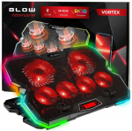 Au&scaron;inimo įrenginys - Ne&scaron;iojamas kompiuteris Cooling Pad - BLOW 6 FAN VORTEX RGB 650 RPM Up to 15.3 inches