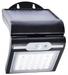 SpectorLight Sieninis LED lauko &scaron;viestuvas SPECTOR LIGHT, įkr., saulės energija, IP44,2,5W,7000K,220lm,juod., sp.