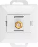 Gniazdo Lizdas Viengubas F tipo Pearl lizdas, TV/FF/P1, baltas