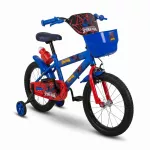 Vaiki&scaron;kas dviratis 16 colių SpiderMan Side Wheels vandens butelis mėlynos juodos spalvos