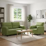 Sofa Sofos komplektas 2 vnt. &Scaron;viesiai žalia Aksomas