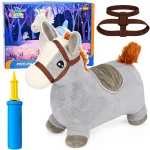 Lean Toys Inflatable Plush Bouncing Horse for Kids &ndash; Pilkas, 60cm