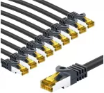 Goobay RJ45 kabelis krosowy CAT 6A S/FTP (PiMF), 500 MHz, su CAT 7 kable surowym, 1 m, juoda, komplektas 10 - Długość kabla 1 m