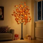 LED klevo Kalėdų eglutė Ruda 180 cm Plastmasė 120 LED