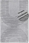 Elle Decoration Bartoux kilimas su auk&scaron;tu pluo&scaron;tu, modernus svetainės kilimas, ilgo pluo&scaron;to pūkuotas, modernus ra&scaron;tas, mink&scaron;tas boho svetainei, miegamajam - &scaron;viesiai pilkas, 80 x 120 cm