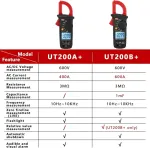 Uni-t Ut200a+ Skaitmeninis srovės matuoklis Ac/dc 600v įtampos gnybtų multimetras True Rms ir laikomas ampermetras srovės gnybtų replės