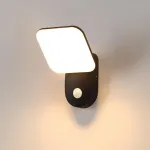 Crfasibe led lauko sieninis &scaron;viestuvas, 12 w sieninė lempa, lauko vidaus vandeniui atsparus ip65, lauko sieninis &scaron;viestuvas su judesio davikliu garažui, sodui, prie&scaron;kambariui, svetainei (juodas)