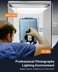 Duclus foto dėžė 80 cm (32 coliai) profesionalus sulankstomas foto studijos rinkinys su 3 reguliuojamomis led &scaron;viesos plok&scaron;tėmis ir 5600 k nuolat reguliuojamu ry&scaron;kumu, 6 matiniai pp fonai, &scaron;viesos palapinė dideliems produktams