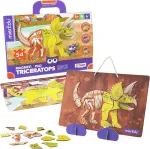 Mieredu Magnetinis dėlionė Triceratops &ndash; magnetinis dinozaurų žaidimas vaikams nuo 3 metų &ndash; montessori žaislas, motorinius įgūdžius ir koncentraciją &ndash; dėlionės padėklas mažiems dinozaurų gerbėjams