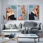 Plakatas Lcaltcp, 3 sienų paveikslų rinkinys sabrina carpenter drobės plakatai, kambario dekoravimo plakatai, 20x30 cm, 3 vnt., stilius