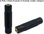 Aaotokk 3.5 mm ausinių adapteris, 4 kontaktų 3.5 mm 1/4 colio moteri&scaron;ka-moteri&scaron;kai Aux Trrs stereo garso jungtis ausinėms, ausinių adapteris, suderinamas su i&scaron;maniaisiais telefonais, ne&scaron;iojamaisiais kompiuteriais, plan&scaron;etiniais kompiuteriais (2 vnt.  ...