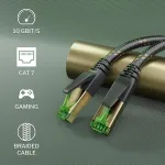 Kabeldirekt Cat 7 tinklo kabelis, lankstus ir nedūžtantis nailono apvalkalas - 15 m - 10 gigabitų Lan ir Ethernet kabelis (patch kabelis, tinkamas didelės spartos tinklams, jungikliui, mar&scaron;rutizatoriui, kompiuteriui ir modemui, Rj45)