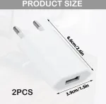 Usb įkroviklis, 2 vnt. įkroviklio maitinimo &scaron;altinis 5v 1a, maitinimo &scaron;altinis suderinamas su phone xs max xr x 8 7 6 6s 5s plus, pad mini, pod