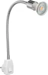Ledscom.de Lesch Lempa su lizdu lanksčiu kakleliu skaitymui chromo / balta su Gu10 Led (&scaron;iltai balta, 7.6 W, po 1103 lm, 33&deg;)