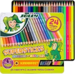 Jolly Supersticks Metallic spalvoti pie&scaron;tukai, 24 vnt. metalinėje dėžutėje