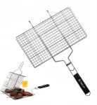 Ne&scaron;iojamas grilio krep&scaron;ys, nerūdijančio plieno, Bbq kepsninės įrankis, 62.5x42 cm