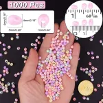 1000 stiklo karoliukų rinkinys, 4 mm, a&scaron;aros formos karoliukai apyrankėms, smulkūs karoliukai apyrankių vėrimui, karoliukai, tarpiniai karoliukai papuo&scaron;alų gamybai, rankdarbiams, pasteliniai