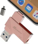 Usb atmintinė, skirta iphone, 4 viename usb 3.0 atmintinė su ios ir usb c, 256 gb somony i&scaron;orinė atmintis greitam atsarginių kopijų kūrimui, suderinama su iphone/ipad/android/mac/pc (rožinė, 256 gb)