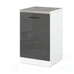 Concordia Apatinė virtuvės spintelė, pilka blizgi, 50 cm
