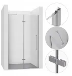 Sevente Du&scaron;o durys ni&scaron;ai atidaromos 85cm chrom walk-in sienelė kabina stiklas