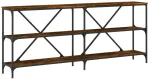 Konsolinis staliukas, dūminis, 180x30x75cm, mediena/geležis
