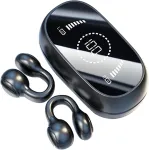 Atvirų ausų bluetooth belaidės ausinės su oro kaulų laidumo technologija, ausies segtuko kaulinio garso sportinės ausinės, belaidės ausies segtuko ausinės su oro kaulų laidumu, prisegamos kaulinės ausinės