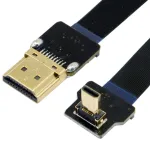 Micro Hdmi kampinis laidas 90&deg; 50cm Fpv dronams ir kameroms