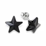 Diamond Sky Jewelry Sidabriniai auskarai &bdquo;Star (Jet)&ldquo; su Swarovski&reg; kristalais
