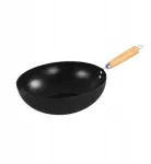Wok keptuvė, skirta virti, keptuvė kiau&scaron;iniams kepti, universali keptuvė plok&scaron;čiu dugnu, 24 cm