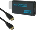 Goldoars Wii Hdmi adapteris, Wii į Hdmi adapteris, 1080p/720p Hd konverterio adapteris su 3,5 mm stereo garso lizdu + 1,5 m Hdmi kabelis, palaiko Ntsc/pal formatą Smart Tv Hdtv (juodas)