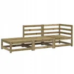 Lauko baldų komplektas Dviejų vietų medinė sodo sofa, impregnuota mediena, 210x70x67cm, ruda