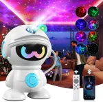 Daylumi Žvaigždėto dangaus projektorius su muzika, 2025 Led galaktikos projektorius beisbolo astronautas, žvaigždžių &scaron;viesa su nuotolinio valdymo pulteliu miegamajam, žvaigždžių projektoriaus lempa vaikams ir suaugusiems (mėlyna)