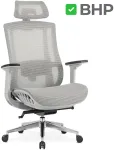 Mebel Elite Pasukama ergonominė kėdė su reguliuojamu galvos atlo&scaron;u, 75 &times; 75 &times; 131 cm, pilka