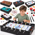 Jokomisiada 6-in-1 Gaming Table Electric Air Hockey, Foosball, Billiards, Ping-Pong GR0842